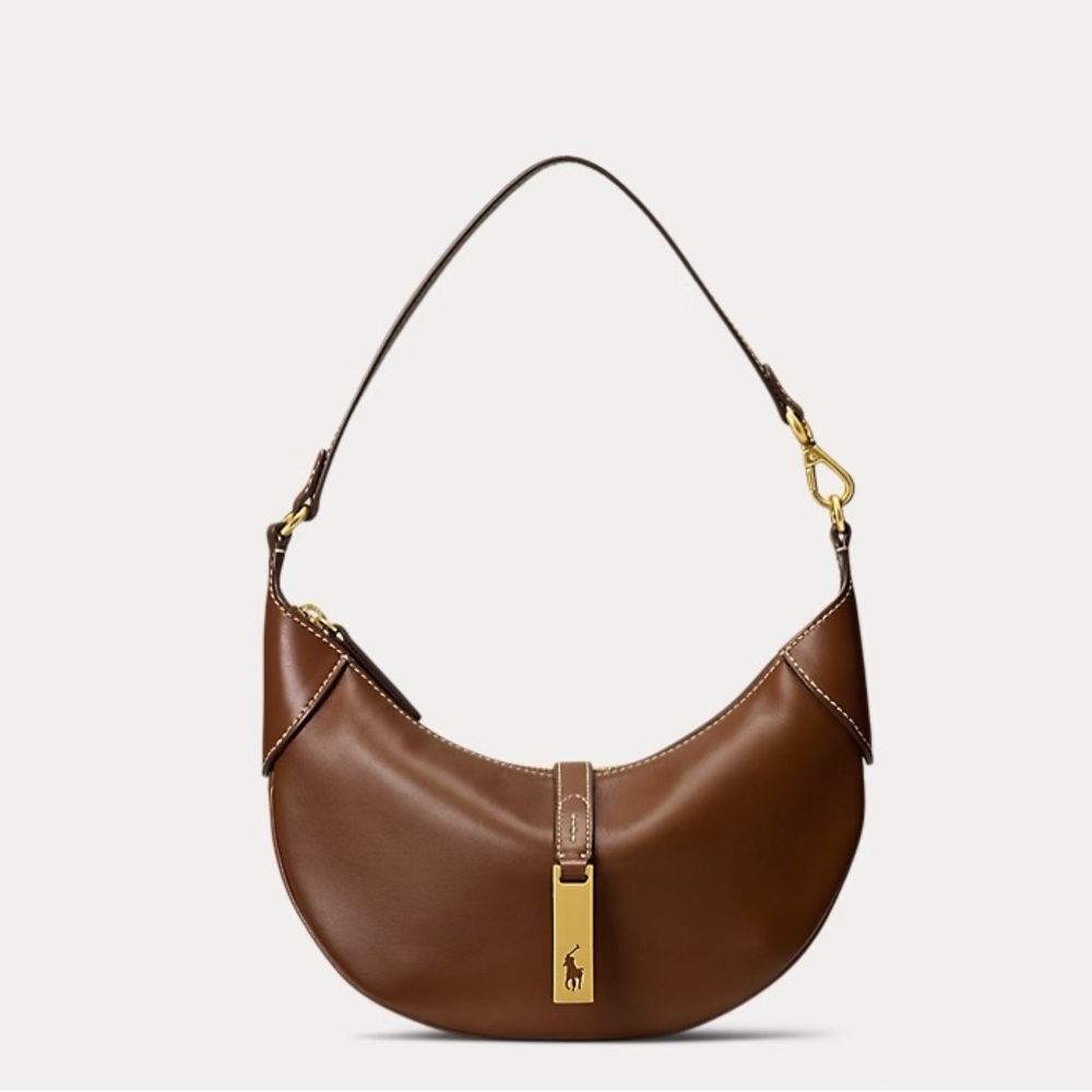 Polo by Ralph Lauren Brown Crescent Shoulder Bag